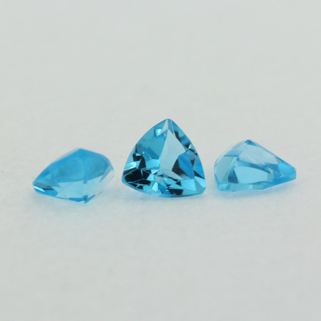 Loose Trillion Cut Genuine Aquamarine Topaz Stone Single Blue Birthstone Shape 
