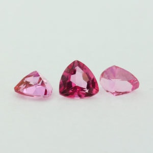 Loose Trillion Cut Genuine Natural Pink Topaz Gemstone Semi Precious October Birthstone Group