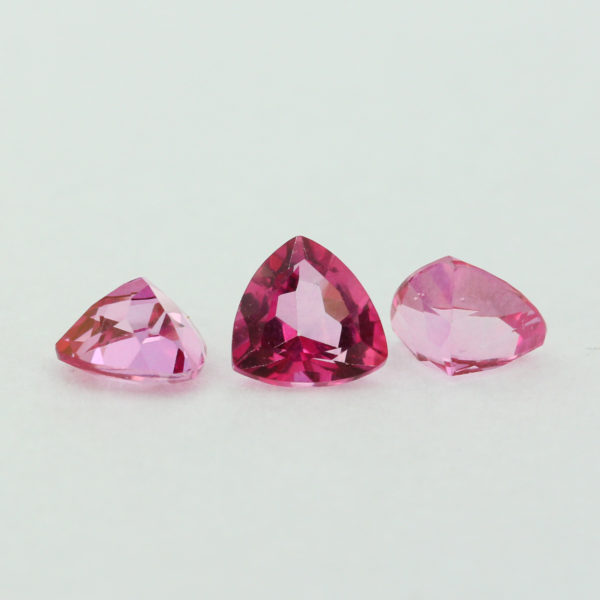 Loose Trillion Cut Genuine Natural Pink Topaz Gemstone Semi Precious October Birthstone Group