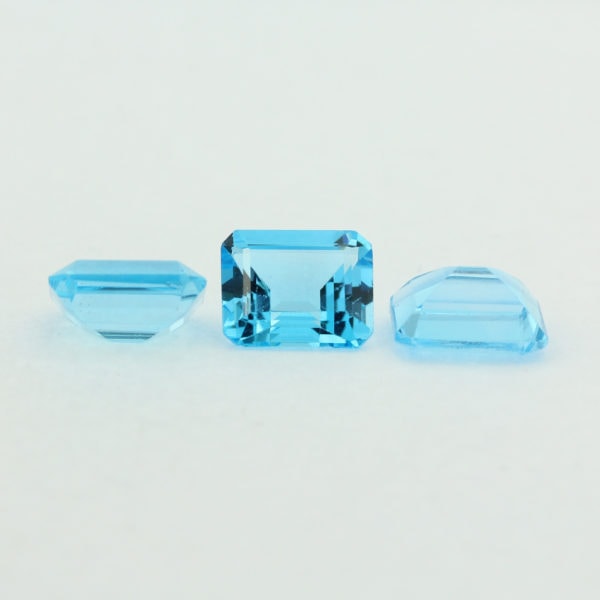 Loose Emerald Cut Genuine Natural Blue Topaz Gemstone Semi Precious November Birthstone Group