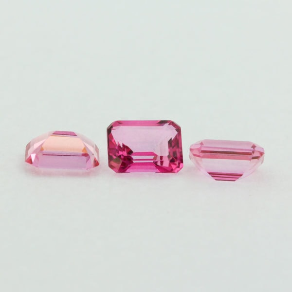 Loose Emerald Cut Genuine Natural Pink Topaz Gemstone Semi Precious October Birthstone Group