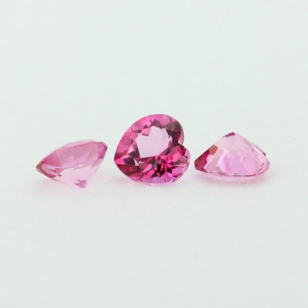 Loose Heart Shape Genuine Natural Pink Topaz Gemstone Semi Precious October Birthstone Group