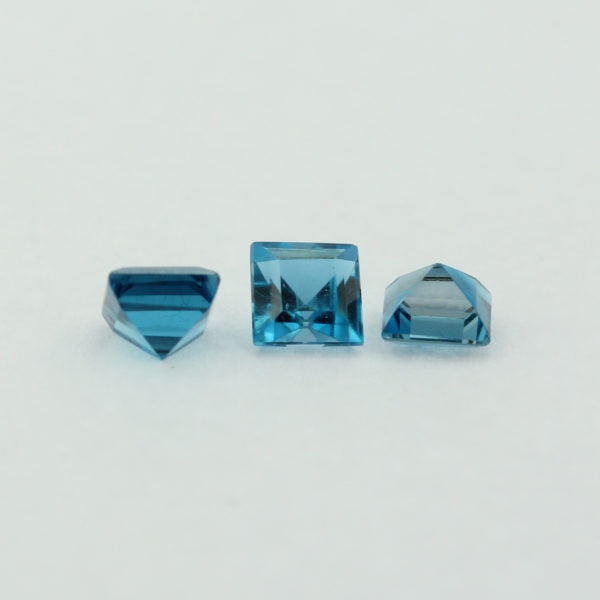 Loose Princess Cut Genuine Natural Blue Zircon Gemstone Semi Precious December Birthstone Group