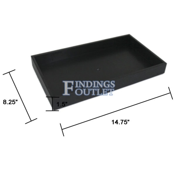 Tall Black Plastic Tray Full Size Stackable Tray For Jewelry Rings Chains Bracelets Dimension
