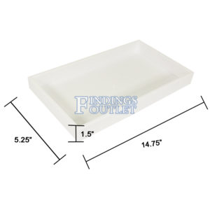 Tall White Plastic Tray Full Size Stackable Tray For Jewelry Rings Chains Bracelets Dimension