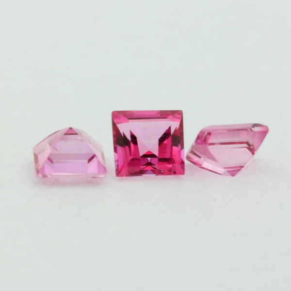 Loose Princess Cut Genuine Natural Pink Topaz Gemstone Semi Precious October Birthstone Group