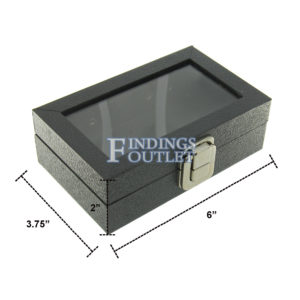 Extra Small Glass Top Black Plastic Tray Showcase Storage Jewelry Ring Bracelet Watch Dimension