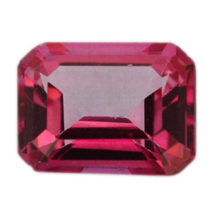 Loose Emerald Cut Genuine Natural Pink Topaz Gemstone Semi Precious October Birthstone