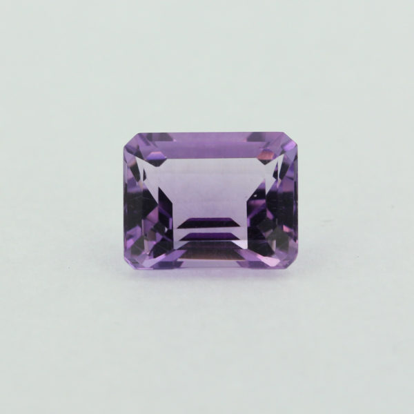 Loose Emerald Cut Genuine Natural Amethyst Gemstone Semi Precious February Birthstone Front B