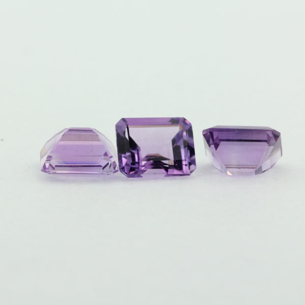 Loose Emerald Cut Genuine Natural Amethyst Gemstone Semi Precious February Birthstone Group B