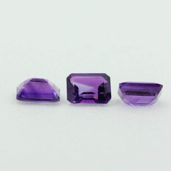 Loose Emerald Cut Genuine Natural Amethyst Gemstone Semi Precious February Birthstone Group D