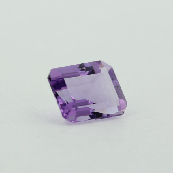 Loose Emerald Cut Genuine Natural Amethyst Gemstone Semi Precious February Birthstone Side L