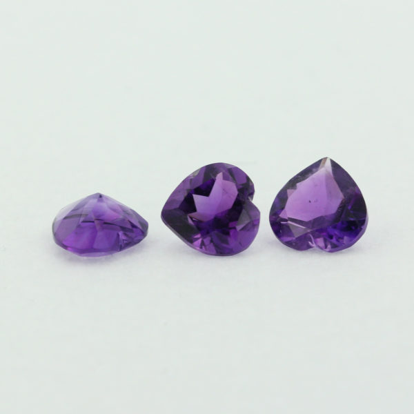 Loose Heart Shape Genuine Natural Amethyst Gemstone Semi Precious February Birthstone Group S