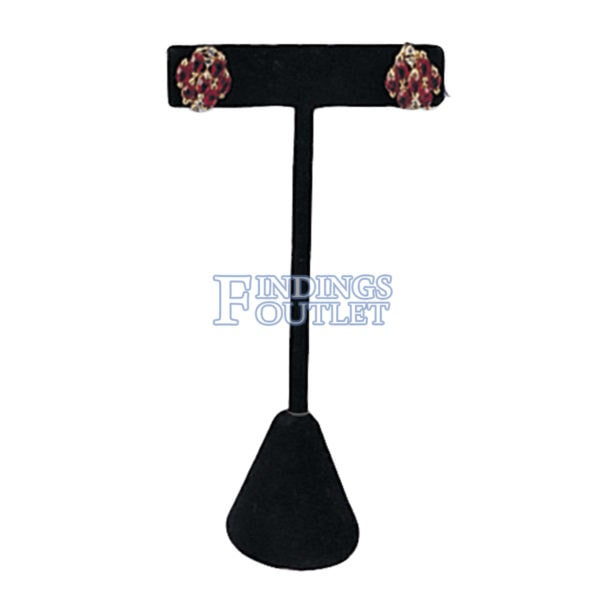 Black Velvet One Pair Earring Jewelry Display Holder Small T-Bar Stand Showcase Stud