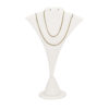 White Faux Leather Single Necklace & Earring Jewelry Display Holder Small Stand