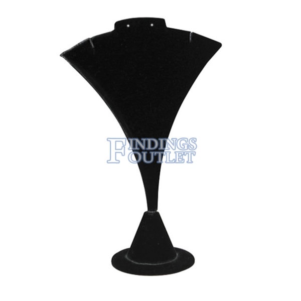 Black Velvet Single Necklace & Earring Jewelry Display Holder Small Stand Plain