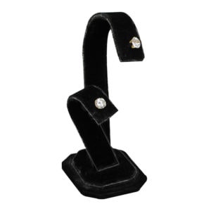 Black Velvet Earring Jewelry Display Holder 2-Tier Rabbit Ear Style Stand