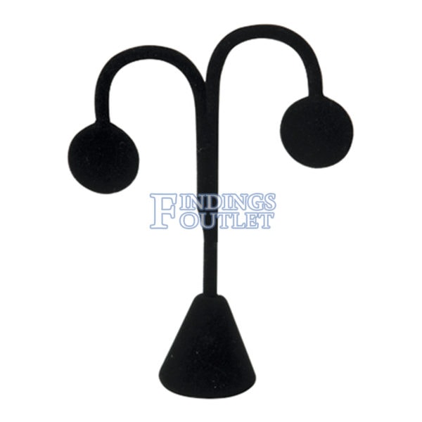 Black Velvet One Pair Earring Jewelry Display Holder Fancy Showcase Stand Dangle Straight