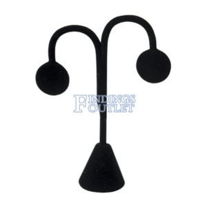 Black Velvet Earring Jewelry Display Holder Large Fancy Tree Style Stand Back