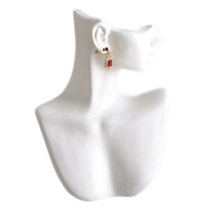 White Polystyrene Head & Chest Necklace And Earring Jewelry Display Holder Stand