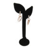 Black Velvet One Pair Earring Jewelry Display Holder Leaf Style Stand Dangling