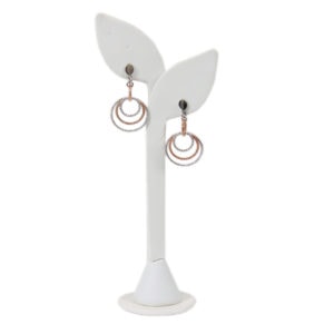 White Faux Leather One Pair Earring Jewelry Display Holder Leaf Style Stand Dangling