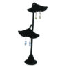 Black Velvet 8 Pair Earring Jewelry Display Holder Ginko 2-Tier Stand