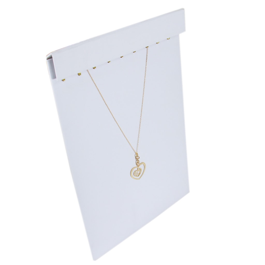 2-12 Hook White Velvet Multi Chain Pendant Necklace Counter-Top Jewelry Display 