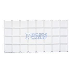 White Faux Leather 32 Compartment Jewelry Display Holder Full Size Tray Liner Plain