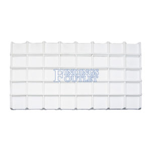 White Faux Leather 40 Compartment Jewelry Display Holder Full Size Tray Liner Plain