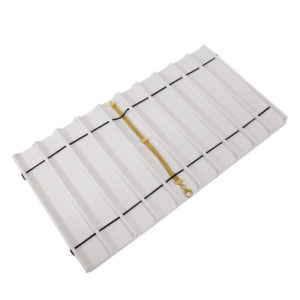 White Faux Leather 10 Slot Bracelet Jewelry Display Holder Full Size Tray Liner