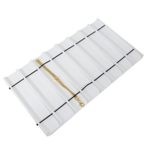 White Faux Leather 8 Slot Bracelet & Watch Jewelry Display Holder Full Size Tray Liner