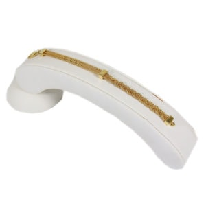 White Faux Leather Single Bracelet Jewelry Display Holder Elevated Ramp Stand