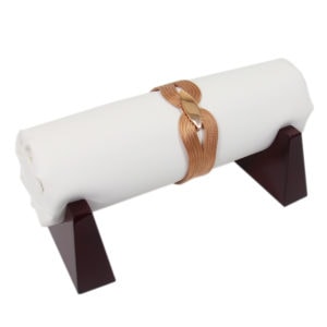 Rosewood White Faux Leather 5 Bracelet Bangle Jewelry Display Holder Stand