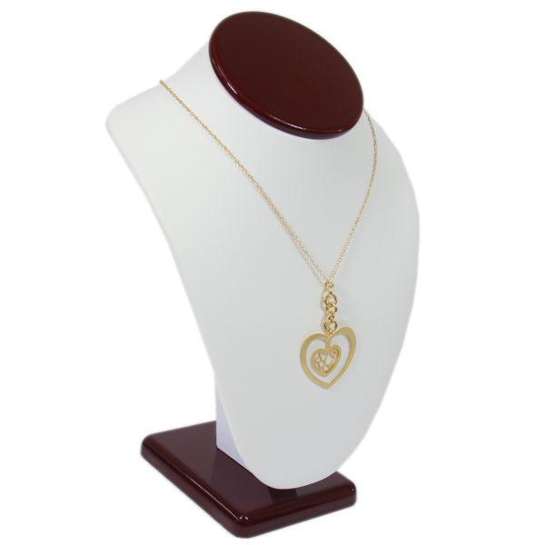 Rosewood White Faux Leather Necklace Chain Jewelry Display Holder Neckform Stand