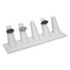 White Faux Leather 5 Ring Jewelry Display Holder Long Five Finger Showcase Stand