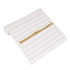 White Faux Leather 9 Slot Bracelet Jewelry Display Holder Ramp Showcase Organize