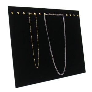 Black Velvet 15 Hook Necklace Chain Jewelry Display Holder Neck Easel Stand