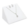 White Faux Leather Pendant & Earring Jewelry Display Holder Showcase Stand