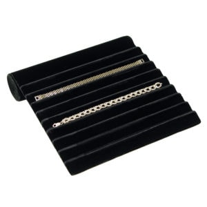Black Velvet 9 Slot Bracelet Jewelry Display Holder Ramp Showcase Organize