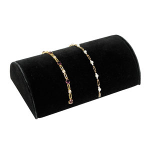 Black Velvet Bracelet Jewelry Display Holder Half Moon Showcase Stand