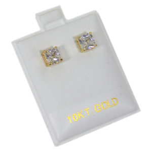 White Vinyl Stud 10K Earring Card Puff Pad Jewelry Display Holder 100 Pieces