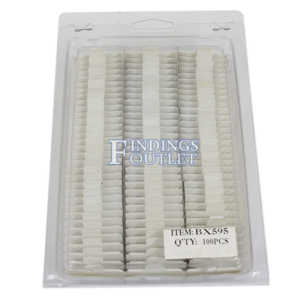 Earring card, PVC plastic, opaque white, 2x2 inch square. Sold per pkg of  100. - Fire Mountain Gems and Beads