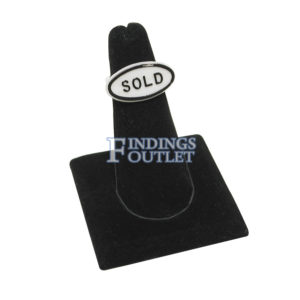 Black Velvet Single Ring Jewelry Display Holder Showcase One Finger Stand SOLD