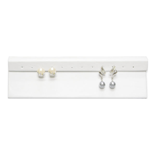 White Faux Leather 6 Pair Earring Jewelry Display Holder Stand Earring Organizer