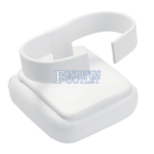 White Faux Leather Single Bracelet Jewelry Display Holder Showcase Collar Stand Angle