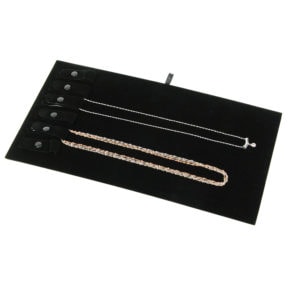 Black Velvet 6 Slot Snap Necklace Chain Jewelry Display Holder Pad High Quality