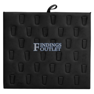 Black Faux Leather 30 Ring Jewelry Display Holder 30 Slot Ring Clip Pad Quality Straight