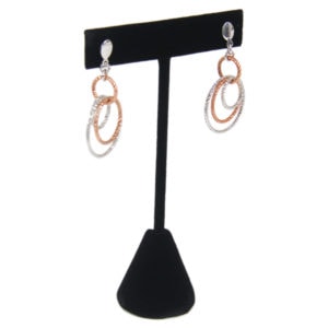 Black Velvet One Pair Earring Jewelry Display Holder Small T-Bar Stand Showcase
