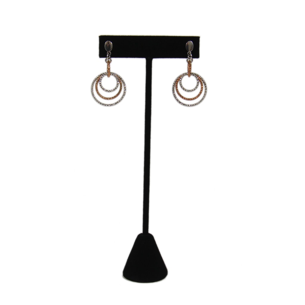 Black Velvet One Pair Earring Jewelry Display Holder Large T-Bar Stand ...